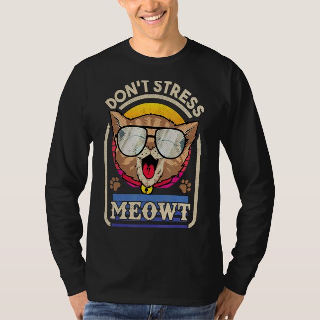 Camiseta Gatinho Não Estresse Meowt Para Gato (Frente)