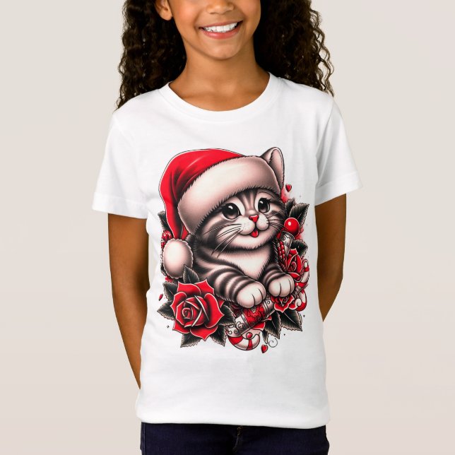 Camiseta Gatinho Natal (Frente)