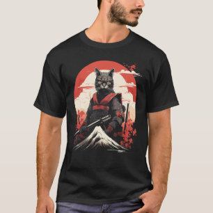Camiseta Gatinho Ninja Cat Samurai, antigo guerreiro japonê