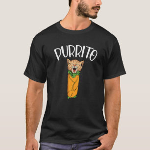 Camiseta Gatinho no Burrito Comida Mexicana Tacos Purri