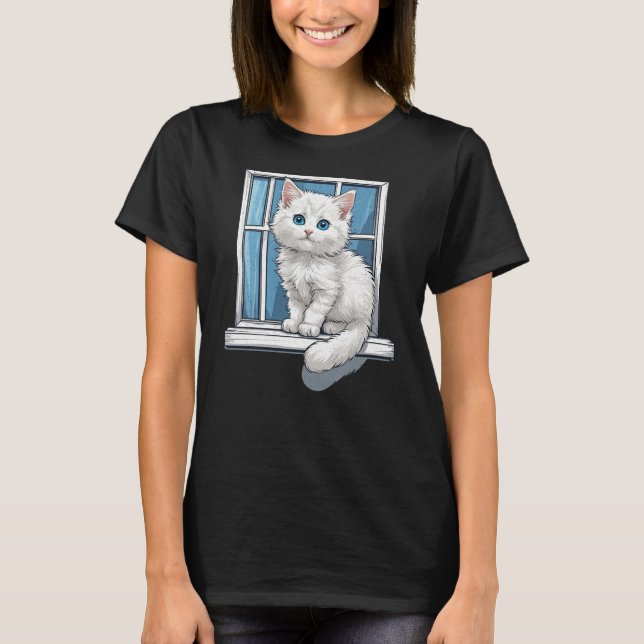 Camiseta Gatinho pela Janela (Frente)