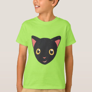 Camiseta Gatinho Preto com Gatinho Bonito