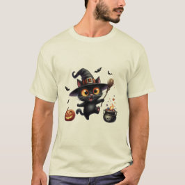 Camiseta Gatinho preto de Halloween bruxa ✨🐾🎃