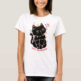 Camiseta Gatinho preto em gata-astropia