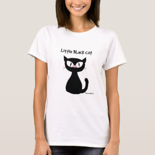 Camiseta Gatinho Preto Gato Desenho Preto