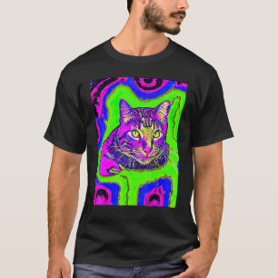 Camiseta Gatinho Psicodélico, Gato De Gatinho, Estilo De Ar