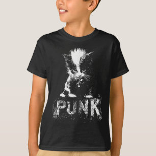 Camiseta Gatinho Punk Gato Com Design Gótico Nge Mohawk