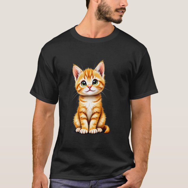 Camiseta Gatinho realista fofo (Frente)