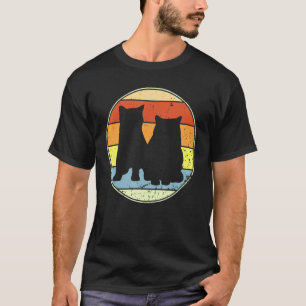 Camiseta Gatinho Retro Silhueta de Gato Antigo Animal  70s 