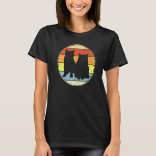 Camiseta Gatinho Retro Silhueta de Gato Antigo Animal 70s