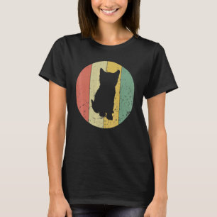 Camiseta Gatinho Retro Silhueta de Gato Antigo Animal  80 9