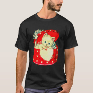 Camiseta Gatinho Retroativo De Gato De Gato De Coração De G