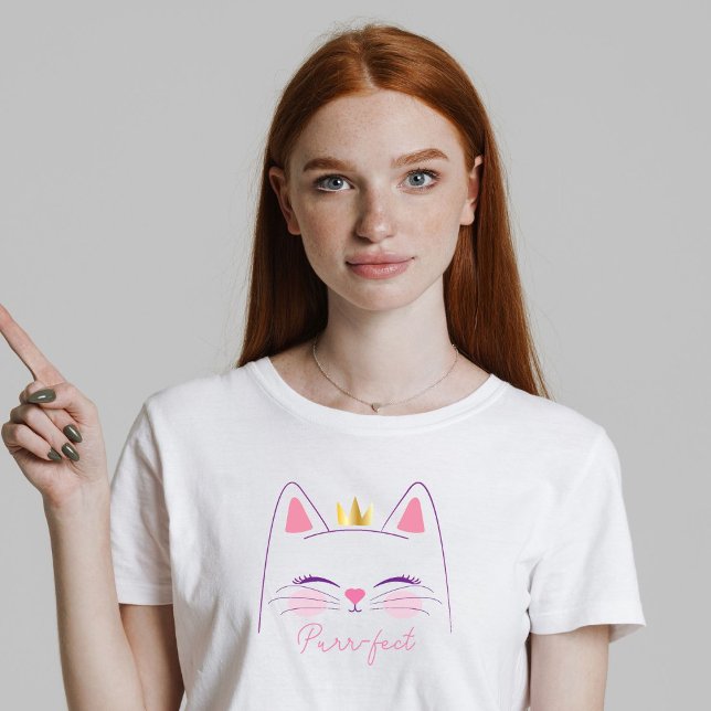 Camiseta Gatinho Rosa e Festa de aniversário Dourada (Criador carregado)