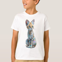 Gatinho Serval Colorido de Olhos Azuis para Crianç