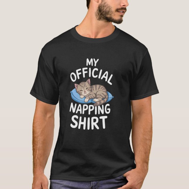 Camiseta Gatinho Sonolento - Minha Soneca Oficial (Frente)