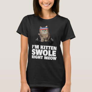 Camiseta Gatinho Swole Agora Mesmo Treino de Gato Gatinho S