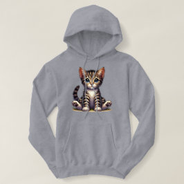 Camiseta Gatinho Tabby Adorável Com Olhos Azuis