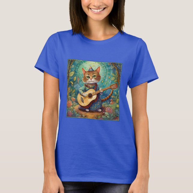 Camiseta Gatinho Tocando Guitarra (Frente)
