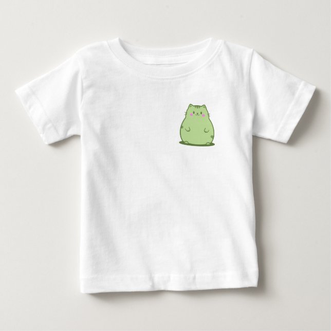 Camiseta Gatinho Verde Gordo de Matcha (Frente)