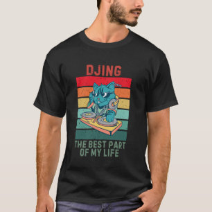 Camiseta Gatinho Vintage Cat Djing A Melhor Parte Da Minha