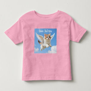 Camiseta Gatinho Voador Fofo Calico Tabby Céu Azul