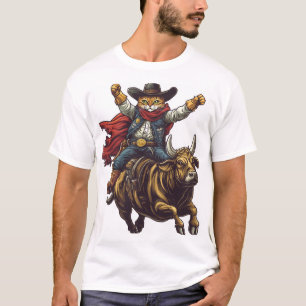 Camiseta Gatinho Yeehaw � Gato do Oeste Selvagem Cowboy Rod