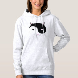 Camiseta Gatinho Yin Yang Pink Preto e Branco
