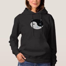 Camiseta Gatinho YinYang em azul Meditação de Cute Yoga Des