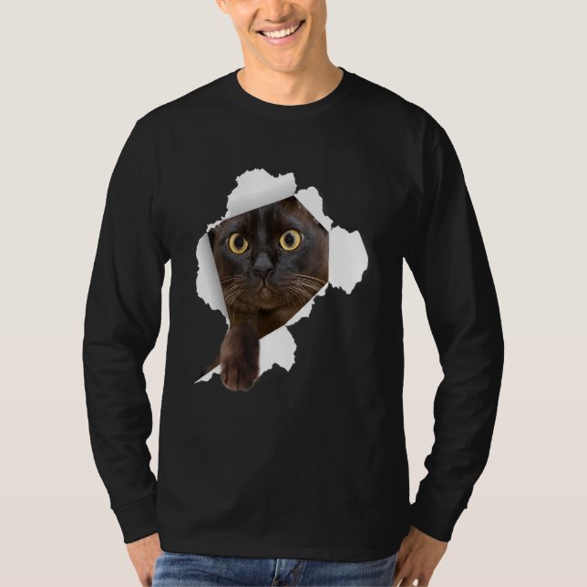 Camiseta Gatinhos birmaneses rasgam tecido (Frente)