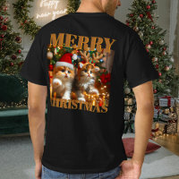Gatinhos bonitos com Papai Noel e chapéus de rena 