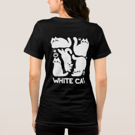 Camiseta Gatinhos Brancos Silhuettes - Design de Felinos Co