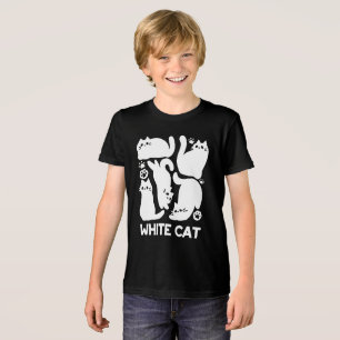 Camiseta Gatinhos Brancos Silhuettes - Design de Felinos Co