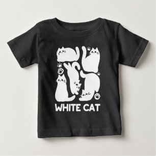 Camiseta Gatinhos Brancos Silhuettes - Design de Felinos Co