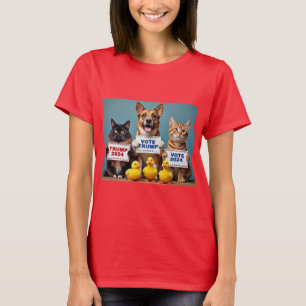 Camiseta Gatinhos, Cachorro, Patos