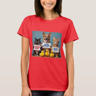 Camiseta Gatinhos, Cachorro, Patos
