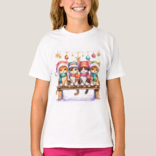 Camiseta Gatinhos celebrando o Natal, fofinhos e lindos,