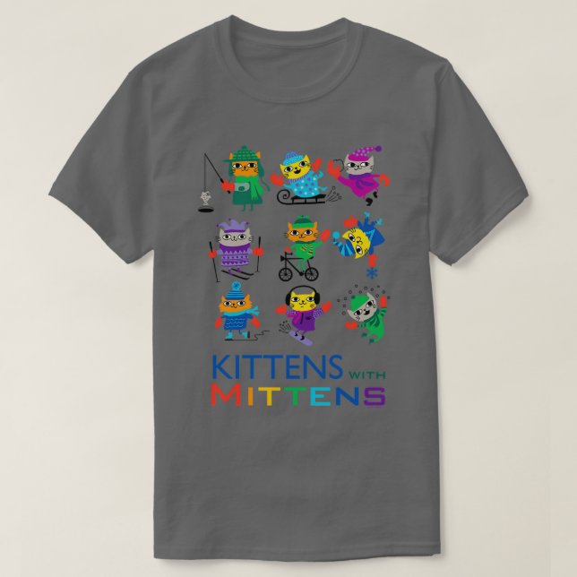 Camiseta Gatinhos com Mittens (Frente do Design)
