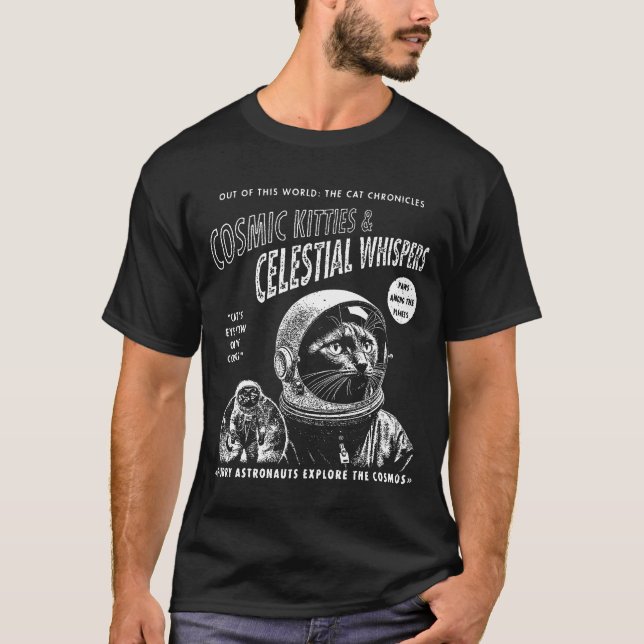Camiseta Gatinhos Cósmicos e Suspeitos Celestiais (Frente)