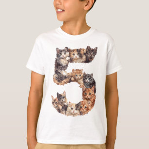 Camiseta Gatinhos De Aniversário De 5, Gatinhos De 5 Anos