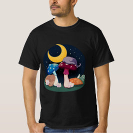 Camiseta Gatinhos de dormir no aglomerado de cogumelos