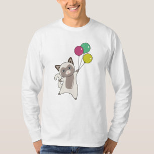 Camiseta Gatinhos de Gato Balões de Cachorros Crianças de A