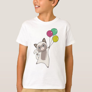 Camiseta Gatinhos de Gato Balões de Cachorros Crianças de A