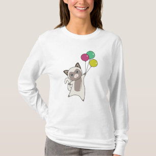 Camiseta Gatinhos de Gato Balões de Cachorros Crianças de A