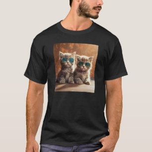 Camiseta Gatinhos de Óculos de Sol Divertidos Perfeitos par