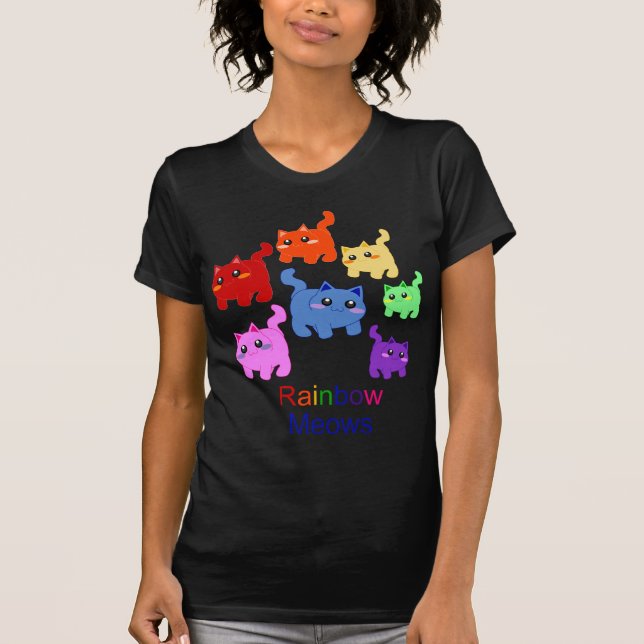 Camiseta Gatinhos do arco-íris! (Frente)