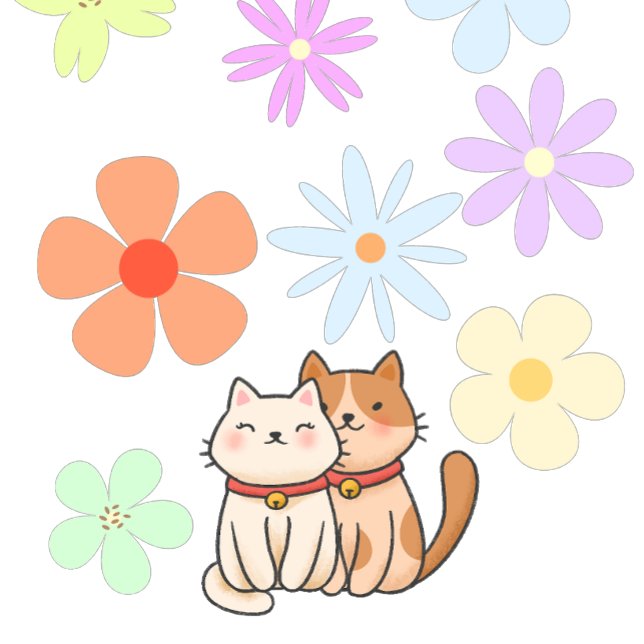 Camiseta Gatinhos e Flores (Criador carregado)