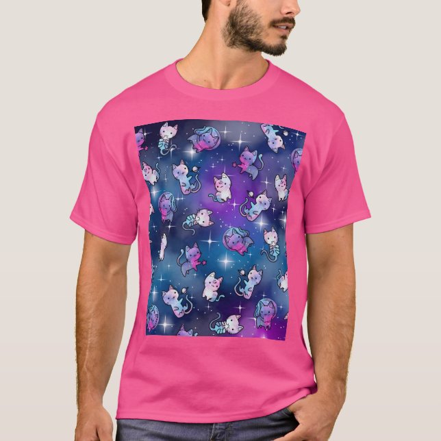 Camiseta Gatinhos espaciais (Frente)