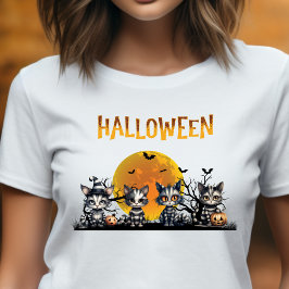 Camiseta Gatinhos-Fantasmas-Fantasmas-Gato-de-Halloween, de