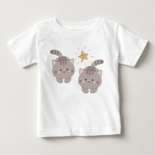 Camiseta Gatinhos gêmeos bonitos