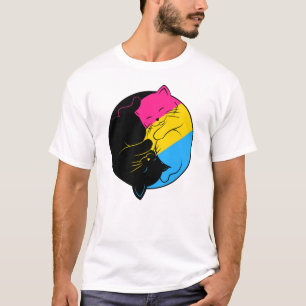 Camiseta Gatinhos LGBT Yin Yang, Fila de Orgulho Pansexual